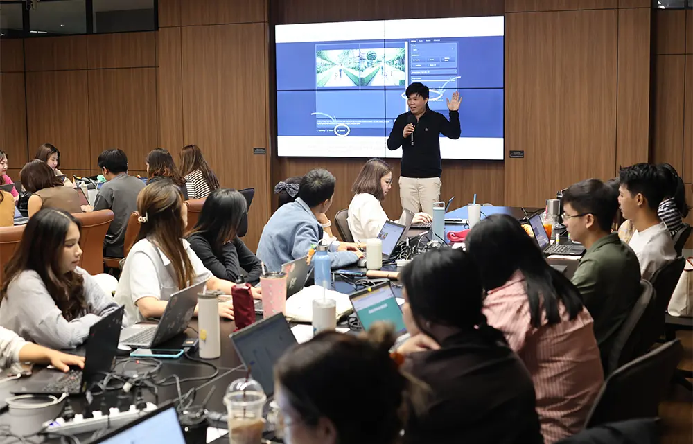 Instructor giving a presentation