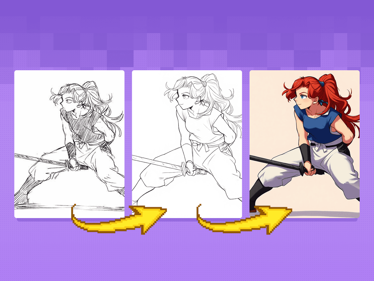 Sketch to LineArt + Color Previz